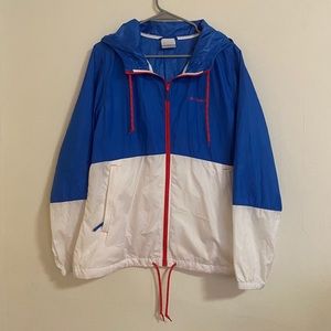 Red/White/Blue Columbia Hooded Zip up Windbreaker